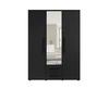 Szafa z lustrem Maxione 150 cm czarna funkcjonalna szafa do sypialni pokoju młodzieżowego lub przedpokoju wzbogacona szufladami