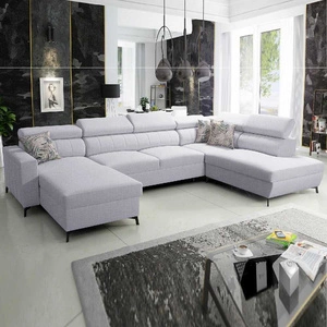 Narożnik z funkcją spania Savona VI szary popiel lewostronny elegancki i komfortowy narożnik do salonu z dwoma pojemnikami na pościel