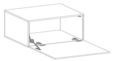 Meblościanka Emba biały połysk nowoczesne rozwiązanie do salonu idealny wybór dla osób poszukujących praktycznych i nietuzinkowych rozwiązań