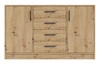 Komoda z szufladami Caspe 140 cm dąb artisan nowoczesny design mebla obrzeża komody wykończone specjalną okleiną ABS