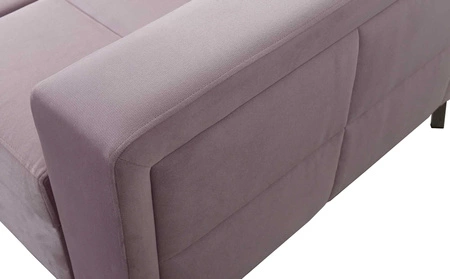 Narożnik z funkcją spania Nausa III butelkowa zieleń lewostronny velvet komfortowy narożnik regulowane zagłówki pojemnik na pościel