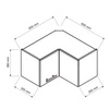 Szafka kuchenna narożna wisząca Zova 60x60 WRN/36 biały / dąb halifax frezowane uchwyty odporność na wilgoć parę wodną i uszkodzenia