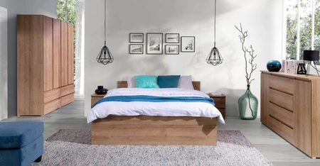 Komoda z szufladami Simple 184 cm dąb riviera funkcjonalny mebel do pokoju młodzieżowego salonu lub biura