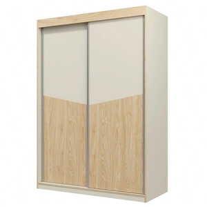 Szafa przesuwna Atson 150 cm szarobeżowy / dąb olejowany oryginalny design modna forma szafa doskonale odnajdzie się w małej sypialni