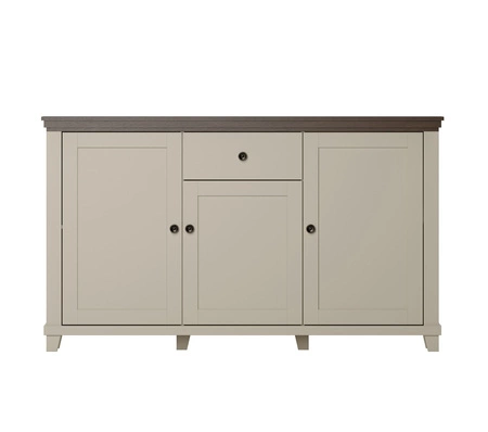 Komoda z szufladą Evora 160 cm beżowa / dąb dunin funkcjonalna idealna do wnętrz w stylu nowoczesnym klasycznym i skandynawskim