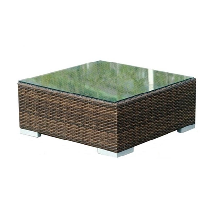 Stolik ogrodowy Altro szary niebanalny design wpisujący się w każdą ogrodową przestrzeń stolik techmorattanowy ze szklanym blatem