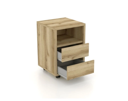 Szafka z szufladami Agapi dąb grand naturalny funkcjonalny mebel do biura gabinetu lub pokoju młodzieżowego