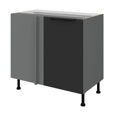 Szafka kuchenna narożna dostawiana Alatri Ant 105 ND 1F BB lewa fronty szafki kuchennej wykończone w technologii anti fingerprint