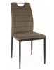 Krzesło tapicerowane Rip 38x43 cm oliwkowe klasyczne oraz ponadczasowe krzesło do jadalni z metalowymi nogami