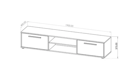 Szafka RTV Maxione 190 cm biała pojemna szafka pod telewizor w stylu klasycznym prosta konstrukcja uniwersalna kolorystyka