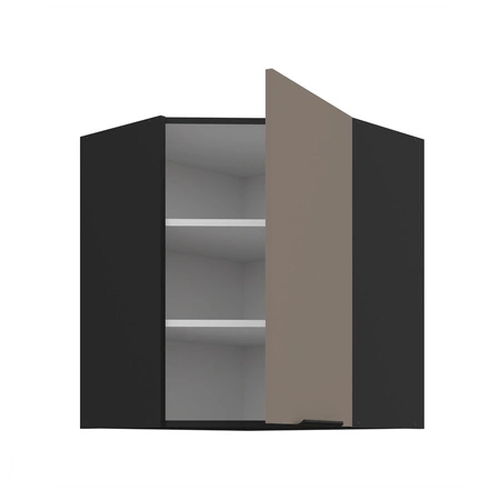 Szafka kuchenna narożna wisząca Fiuggi Bl 60x60 GN-72 1F odporna na uszkodzenia wykończenie frontów w technologii anti fingerprint