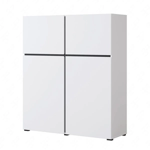 Komoda wysoka Cross 119 cm biała nowoczesny design idealna komoda do salonu sypialni lub biura prosta forma