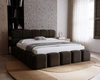 Łóżko tapicerowane Noe 140x200 czarne komfortowe łóżko z pojemnikiem na pościel gustowny zagłówek i zanóżek