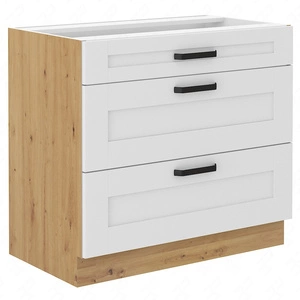 Szafka kuchenna stojąca z szufladami Luis 80 D 3S BB szafka odporna na parę wodną wysoką temperaturę oraz rozlaną ciecz