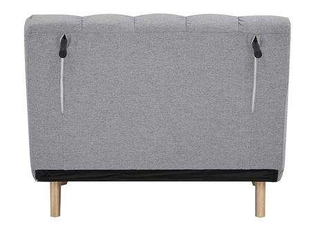 Fotel rozkładany Billy szary prosty i nowoczesny design wpisujący się w każdą aranżację bukowe nogi