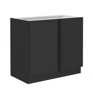 Szafka kuchenna narożna dostawiana Black 105 ND 1F BB prawa metalowy uchwyt krawędziowy szafka odporna na działanie wilgoci i uszkodzenia