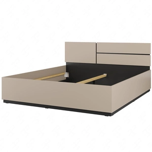 Łóżko Cross 180x200 cm ciemny beżowy idealne łóżko do stylowej sypialni z wysokim zagłówkiem