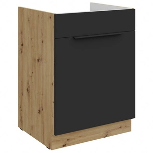 Szafka kuchenna pod zlewozmywak z szufladą Alatri Ar 60 ZL 1S BB fronty szafki kuchennej wykończone w technologii anti fingerprint