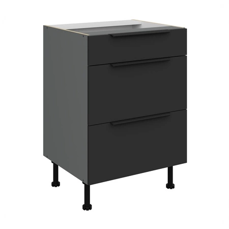 Zestaw mebli kuchennych Alatri Ant 300 cm stylowe szafki kuchenne z frontami wykonanymi w technologii anti fingerprint metalowe uchwyty