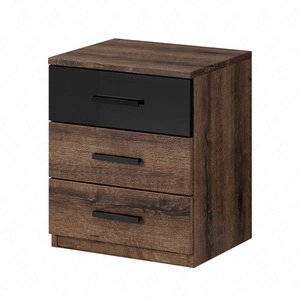 Szafka nocna Galaxy dąb monastery / czarny połysk z szufladami to funkcjonalny mebel w ponadczasowym designie idealna szafka nocna do sypialni