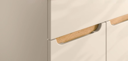 Szafka pod umywalkę Bali 80 cm beżowy / dąb wotan nowoczesna szafka do łazienki osadzona na stabilnych nogach oryginalny design