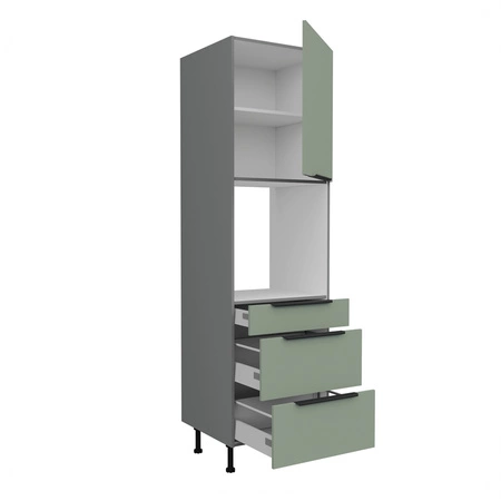 Słupek kuchenny Treviso Ant 60 DPS-215 3S 1F szafka z szufladami do zabudowy piekarnika fronty wykonane w technologii anti fingerprint