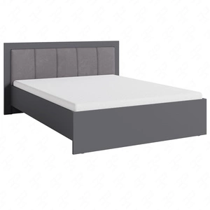 Łóżko Caspe 160x200 cm antracyt z pojemnikiem idealne łóżko do sypialni z częściowo tapicerowanym zagłówkiem