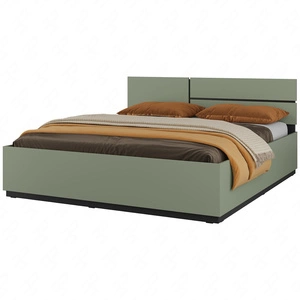 Łóżko Cross 180x200 cm zielone idealne łóżko z pojemnikiem do stylowej sypialni z wysokim zagłówkiem