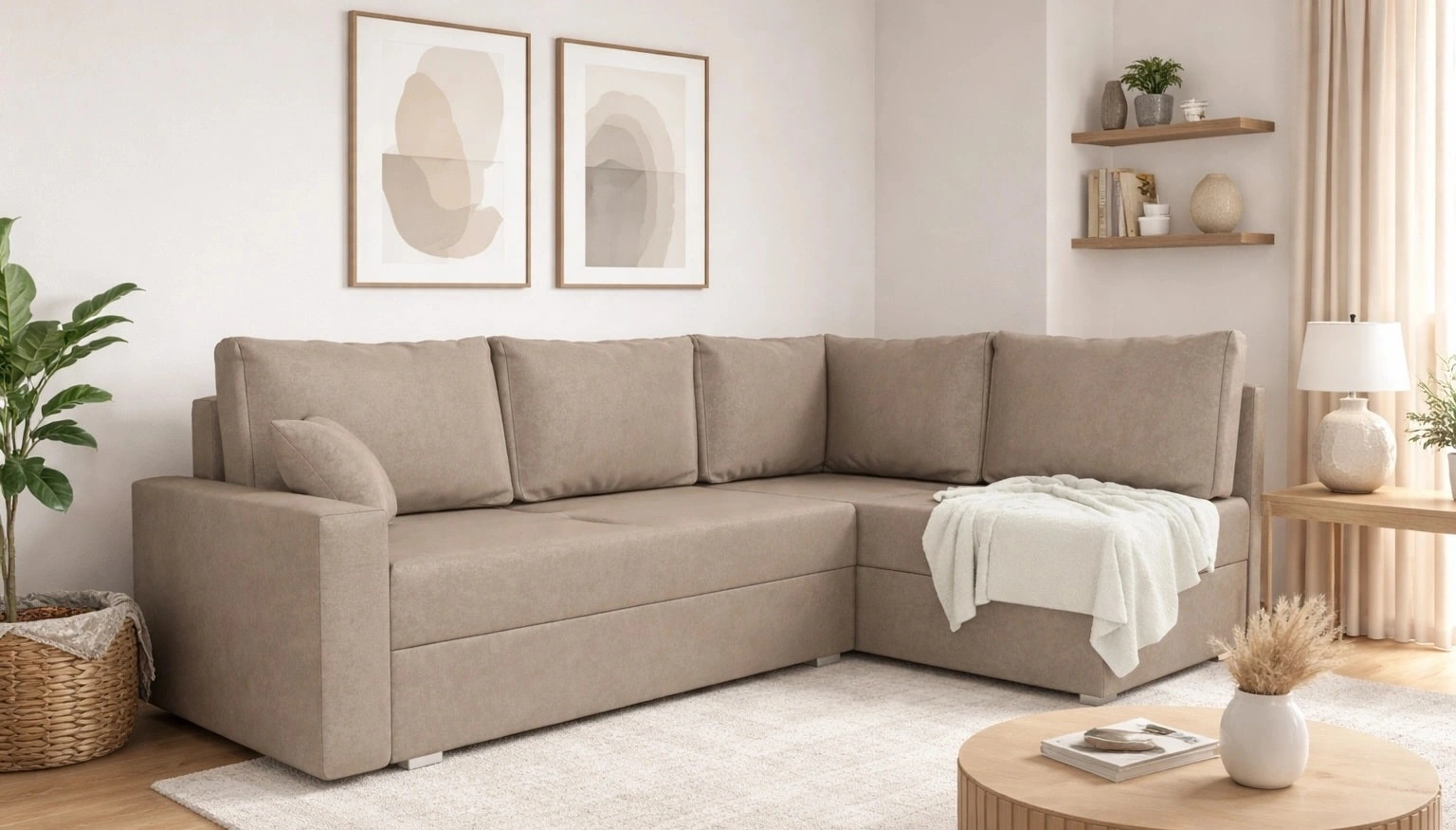 Narożnik z funkcją spania Nofi Narożniki do salonu Nowoczesne narożniki rozkładane do pokoju dziennego