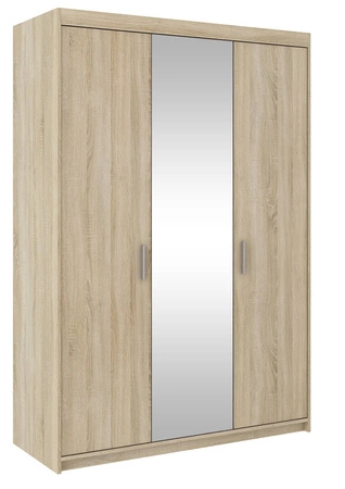 Szafa z lustrem Rene 133 cm dąb sonoma jasny nowoczesny design oraz obrzeża wykończone ABS