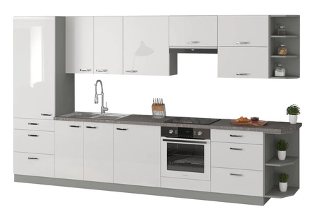 Zestaw mebli kuchennych Bianka 350 cm fronty w połysku idealne do wnętrza w stylu nowoczesnym skandynawskim i klasycznym