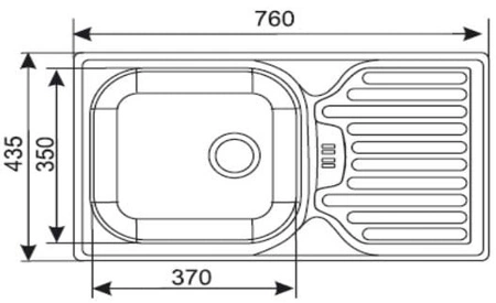 Zlewozmywak jednokomorowy z ociekaczem ES760