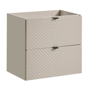 Szafka pod umywalkę Viva 60 cm beżowa nowoczesny design fronty szafki do łazienki z nietuzinkowym frezowaniem w kształcie jodełki