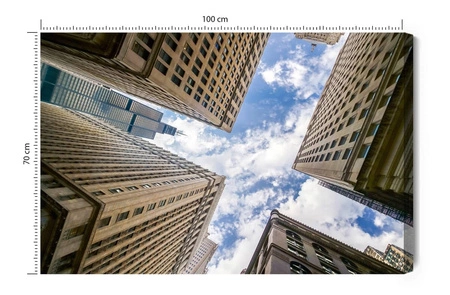 Obraz na płótnie budynki w Chicago 100x70 cm ponadczasowa ozdoba wnętrza obraz w wyrazistej kolorystyce wysoka jakość wykonania