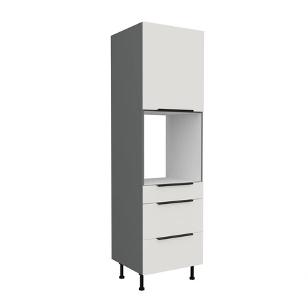 Słupek kuchenny Corato Ant 60 DPS-215 3S 1F szafka z szufladami do zabudowy piekarnika fronty wykonane w technologii anti fingerprint