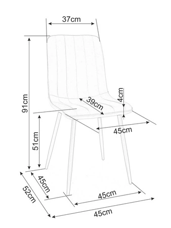 Krzesło tapicerowane Alan Velvet szare nowoczesne oraz funkcjonalne krzesło do jadalni z metalowymi nogami