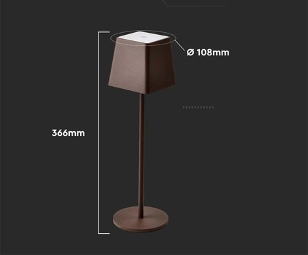 Lampka nocna Lesso brązowa 2W 3000K stylowa lampa do każdego wnętrza charakterystyczny abażur funkcja zmiany barwy światła