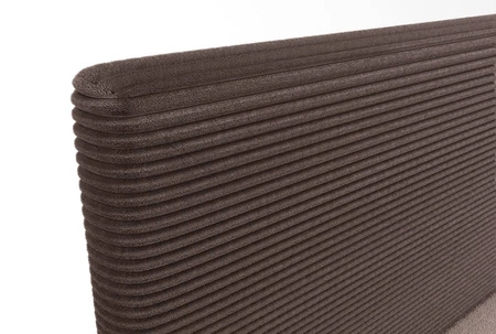 Łóżko kontynentalne Totti 180x200 bązowe stylowe łóżko z pojemnikiem na pościel trójwymiarowa tkanina o wyrazistych prążkach