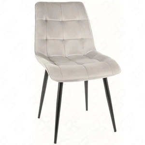 Krzesło tapicerowane Chic jasny szary nowoczesne oraz funkcjonalne krzesło z metalowymi nogami