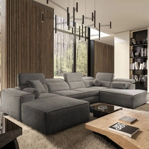 Narożnik z funkcją spania Viano VI szary lewostronny designerski narożnik do nowoczesnych aranżacji dwa pojemniki na pościel