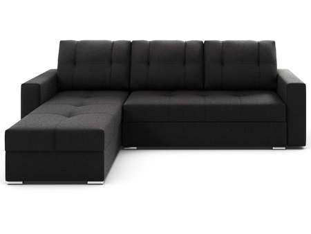 Narożnik z funkcją spania Aldo czarny lewostronny gwarantuje najwyższy komfort i funkcjonalność