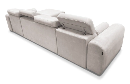 Narożnik z funkcją spania Cantare XII Lux ciemny beż prawostronny estetyczny i niezwykle komfortowy narożnik z podnoszonym podnóżkiem