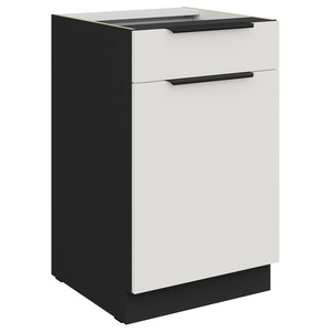 Szafka kuchenna stojąca z szufladą i półką Corato Bl 50 D 1F 1S BB fronty szafki kuchennej wykończone w technologii anti fingerprint