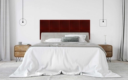 Panel tapicerowany Quadra 30x30 cm bordowy stylowy panel ścienny kwadrat welurowa tkanina modne wykończenie każdej aranżacji