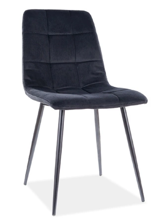 Krzesło tapicerowane Lima 41x45 cm czarne stylowe oraz funkcjonalne krzesło z metalowymi nogami 