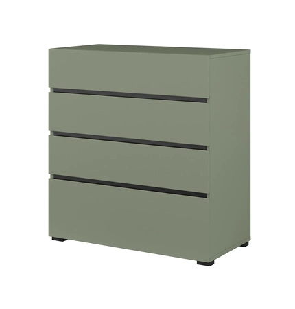 Komoda z szufladami Cross 80 cm zielona stylowy design komody do sypialni prosta forma w nowoczesnym wydaniu