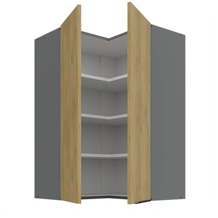 Szafka kuchenna narożna wisząca Corsico 60x60 GN-90 2F metalowy uchwyt krawędziowy szafka odporna na działanie wilgoci i uszkodzenia