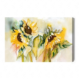 Obraz na płótnie malowane słoneczniki 100x70 cm ponadczasowa ozdoba wnętrza obraz w wyrazistej kolorystyce wysoka jakość wykonania