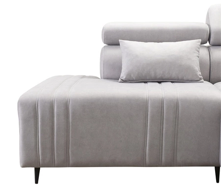 Narożnik z funkcją spania Castel XI brązowy lewostronny komfortowy narożnik z pojemnikiem na pościel wytrzymała tkanina