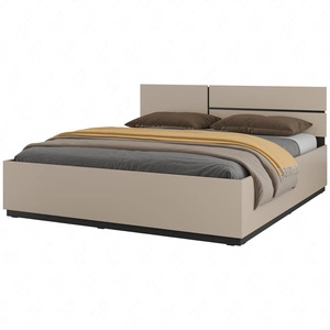 Łóżko Cross 180x200 cm ciemny beżowy idealne łóżko z pojemnikiem do stylowej sypialni z wysokim zagłówkiem